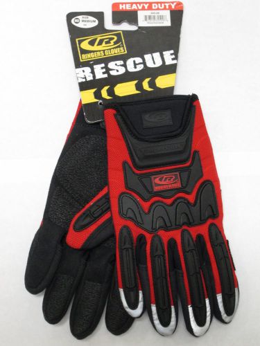 Ringer&#039;s red 345-09 supercuff &amp; w/ kevlar palm design rescue glove medium for sale