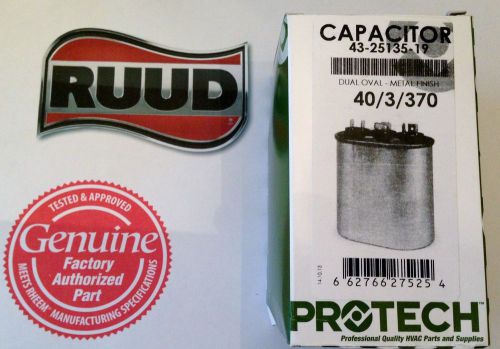 Rheem ruud protech capacitor 40+3 uf 370vac 43-25135-19 for sale