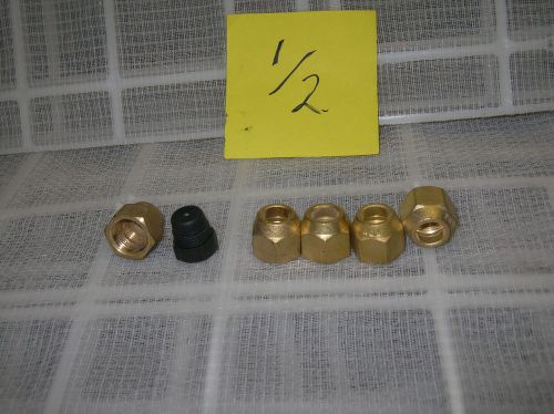 used .brass flare nuts for a/c refrigeration 1/2 in. 45 degree. lot of 8