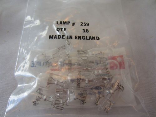 Bag of 10 Chicago Miniature No. 259 CM259 Wedge Base Light Bulbs Lamps NOS