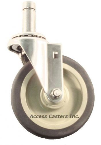 5drppss 5&#034; stainless steel metro wire post stem swivel caster, 300 lb capacity for sale
