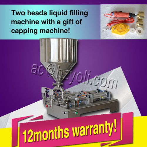 With capper ,two heads semi automatic liquid paste cosmetic filling machine for sale