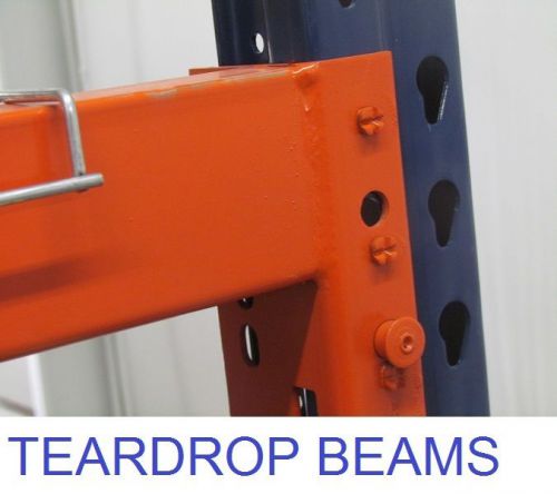 Pallet rack 96&#034; beam teardrop style new huge stock warehouse shelves 3300 lb ca for sale