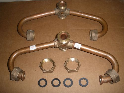 Ford type B copper pipe brass fittings tandem water meter resetter set of (2)