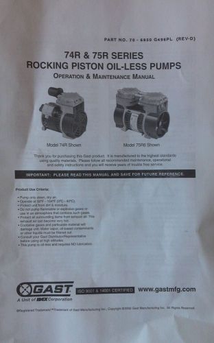 GAST 75R635-P101-H301X Piston Air Compressor/Vacuum Pump,1/3HP