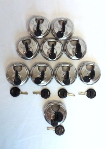 *Lot of 10* Chateau C99X Stainless Steal Storage Shed Disc Padlocks w/ Keys