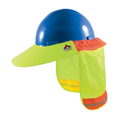 Fr treated hi-vis hard hat visor ez-cool one size - universal fit hi-vis yellow for sale