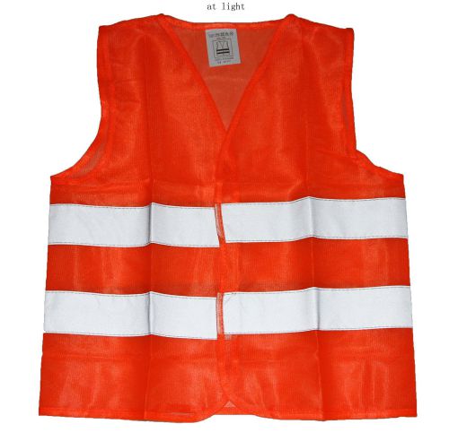 Reflective Safety Vest Tangerine w/ 2&#034; Strips for Construction Traffic for Child