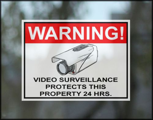 5 INSIDE GLASS VIDEO SURVEILLANCE CAMERA WARNING STICKER WINDOW DOOR SECURITY