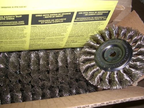 OSBORN 4&#034; Knotted Wire Brush Wheel .014&#034; Stainless Steel x 3/8&#034; Hole EDP 26209