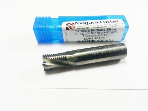 1/2&#034; niagara cutter carbide 4 flute tialn roughing end mill 76138 (n 849) for sale