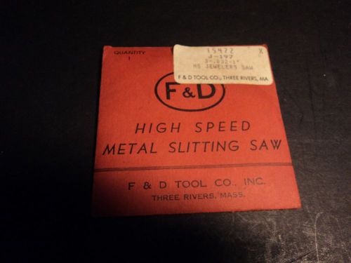 High Speed Metal Slitting Saw Blade  HS Jewelers 3- .032 -1