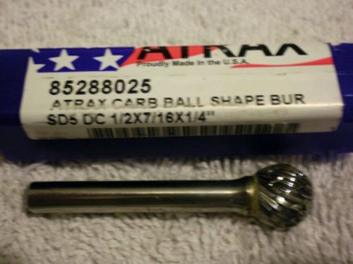 Atrax Carbide Burr (SD-5) Ball Shape 1/2&#034;x 7/16&#034; x 1/4&#034;