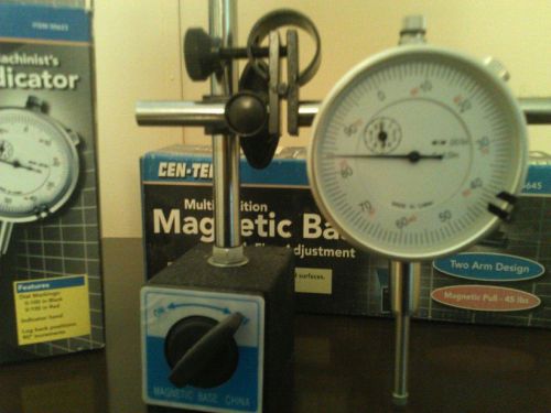 Cen-Tech 1&#034; Travel Machinists Dial Indicator w/ Multi Position Magnetic Base