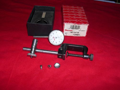 Starrett #196b1 jeweled indicator, contact points, clamp, rod, + post swivel for sale