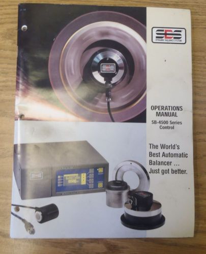 SBS Dynamic Balance System Operation Specification Manual 4500 4400 Control Unit
