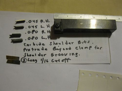 thinbit 3/4&#034; shank reversable head tool holder with 6 nice inserts.
