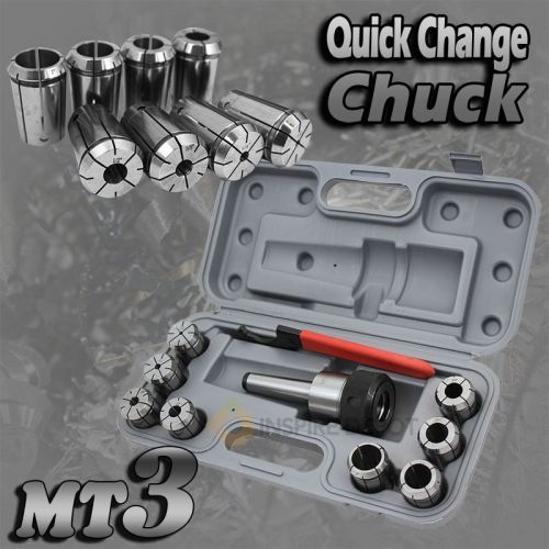 Mt3 8 pcs quick change set collet chuck end mill block holder 1/4&#034; - 1&#034; collets for sale