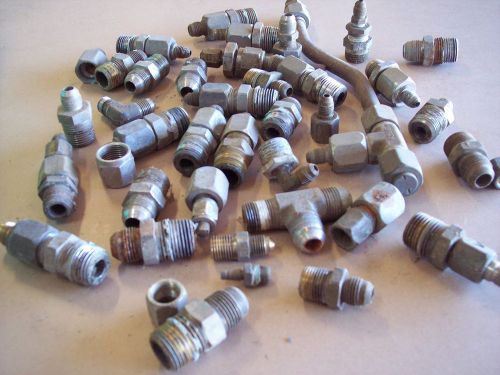 Stainless steel &amp; brass flare adapters mixed assorted lot used. for sale