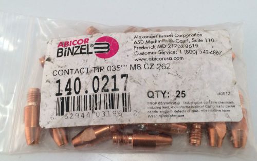 Pack of 25 Abicor Binzel .035&#034; Omega M8 Series Contact Tips 140.0217