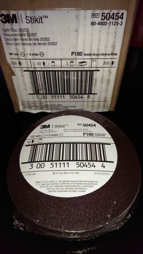50 pieces 3m 5&#034; diameter stikit cloth sanding discs 202dz p180 grade ref 50454 for sale