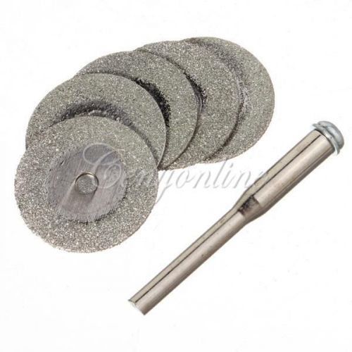 5x 20mm 1/8&#034; diamond coated rotary cutting discs blades for jewelry dremel tools for sale