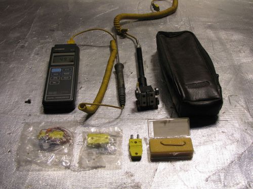 Omega Digital Thermometer Model HH81 with Two Probes &amp; Accessories