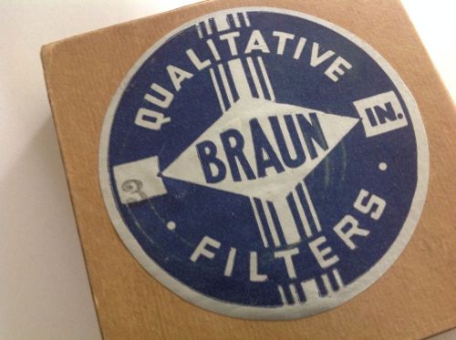 Vintage Box Of Braun 3&#034; Qualitative Paper Filters Laboratory Tool Medical Scienc