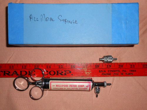 Millipore Filter Corp. All Metal Syringe #XX62 000 01,+1/2&#034; Line Filter