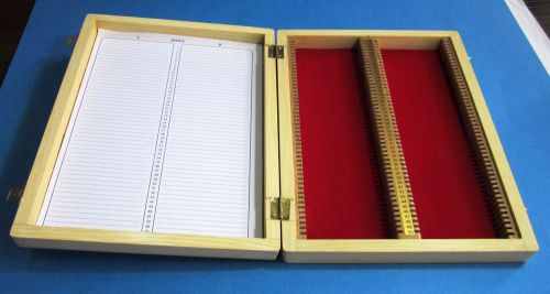 New wooden microscope slide box for 100 slides - prepared slide storage case. for sale