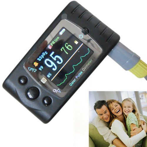Contec cms60c handheld pulse oximeter, spo2 monitor  w/ adult+child spo2 probe for sale