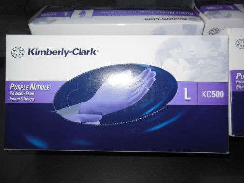 Kimberly Clark purple nitrile powder free exam gloves KC500 large q.400