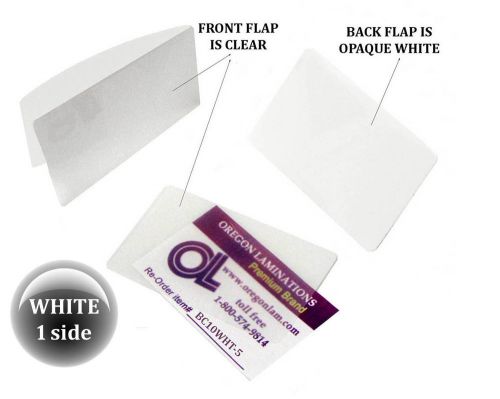 Qty 500 white/clear business card laminating pouches 2-1/4 x 3-3/4 by lam-it-all for sale