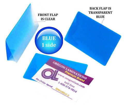 Qty 500 blue/clear ibm card laminating pouches 2-5/16 x 3-1/4 by lam-it-all for sale