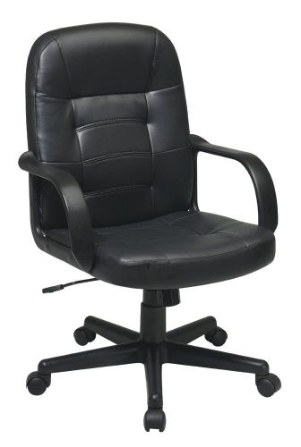Office Star EC3393-EC3 Eco Leather Executive Chair Black