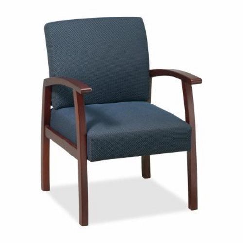 Lorell Guest Chairs, 24&#034;x25&#034;x35-1/2&#034;,Midnight Blue/Cherry frame (LLR68553)