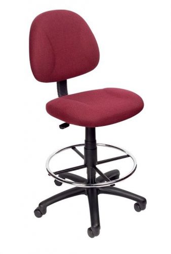 B1615 BOSS BURGUNDY DELUXE POSTURE WITH FOOTRING DRAFTING STOOL