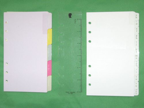 Personal ~ tab page lot ~ kate spade planner binder page finder ny compact 440 for sale