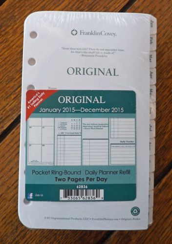 Franklin Covey Pocket Size Planner Refill 2015 Original Two Pages Per Day NEW