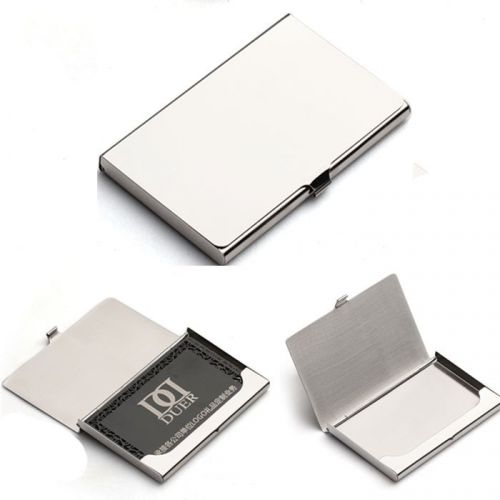 Business Name Credit ID Card Holder Box Metal Stainless Steel Pocket Box Case