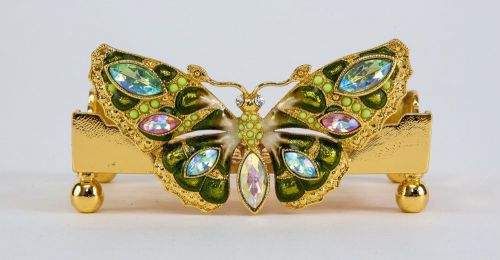 Olivia Riegel Swarovski multi stone crystals Butterfly Business Card Holder