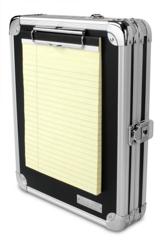 Vaultz locking storage clipboard, 13 x 10 inches, black with chrome accents for sale