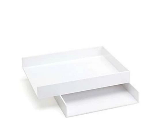 POPPIN Office Supplies Inbox / Desk Tray (Set of 2) WHITE NIB