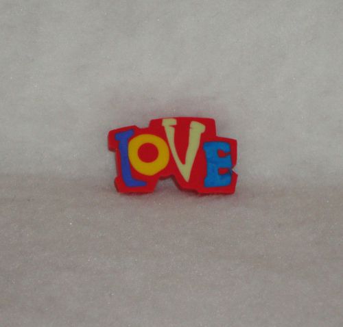 LOVE red purple blue yellow green multi color novelty eraser collectible 1.5&#034;