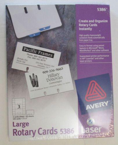 Avery  Laser/Inkjet Rotary Cards, 3 x 5, 3 Cards/Sheet AVE5386 NIP!