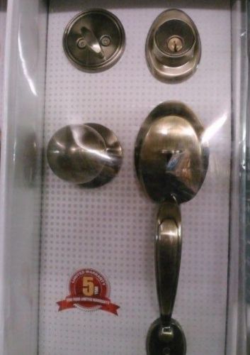 New Front Door Knob with deadbolt lock for home kind of gold color standerd size