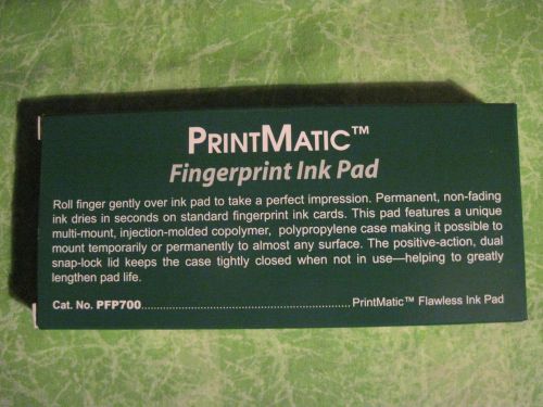 Sirchie Printmatic Flawless Fingerprint Ink Pad Black PFP 700 Brand New