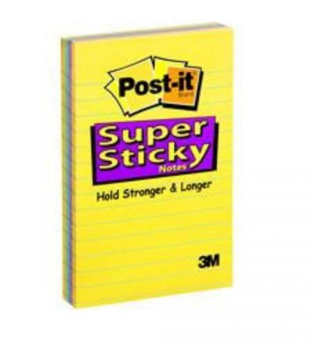 Post-it Super Sticky Notes 4&#039;&#039; x 6&#039;&#039; Ruled 4 Count