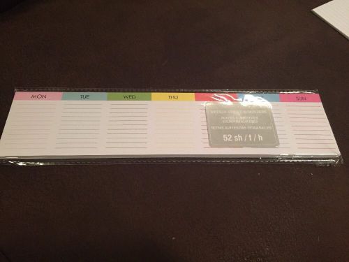 Weekly Sticky Reminders Note Pad. 52 Sheets/weeks- Studio 18. 12x2.75&#034; White