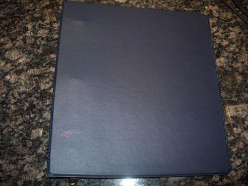 2&#034; Binder 3 ring Back School Blue vinyl EUC with sleeves on front &amp; back cover